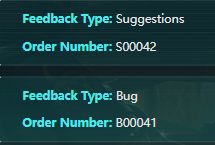 Feedback History examples labelled Order Number S00042 and Order Number B00041